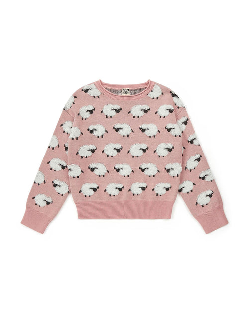 Pull Rose En Tricot Jacquard