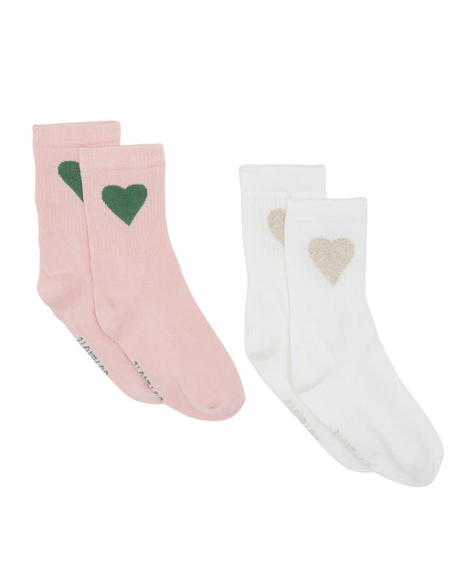 Chaussette Heart Duo Beige Maille Jacquard