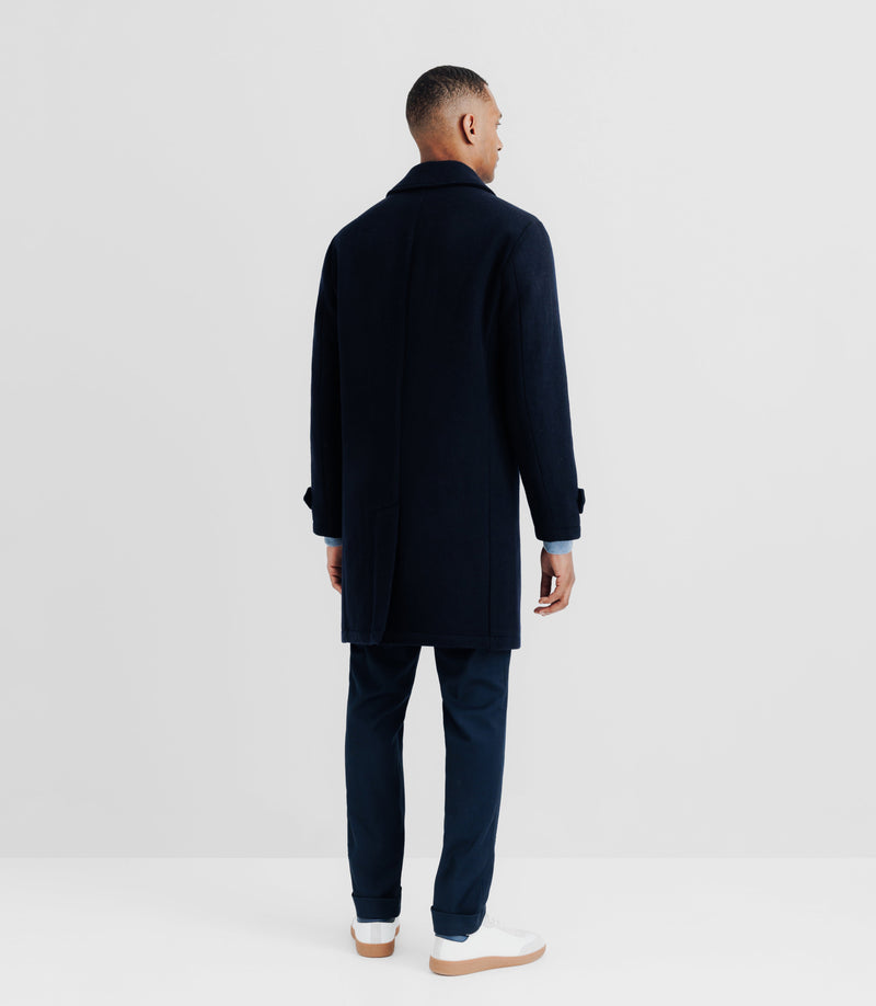 Manteau Long Droit Marine