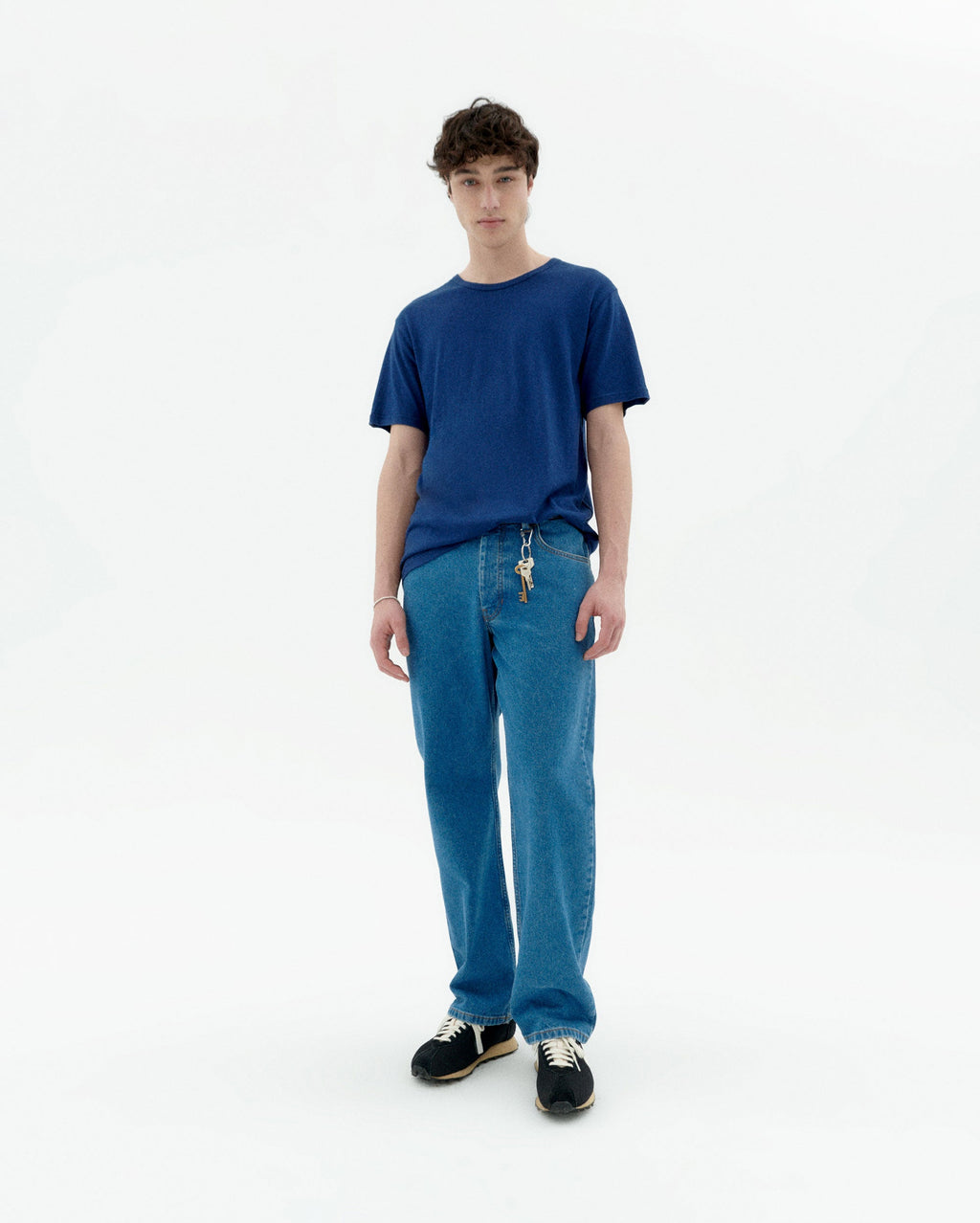 T-Shirt aus Hanf – Blau