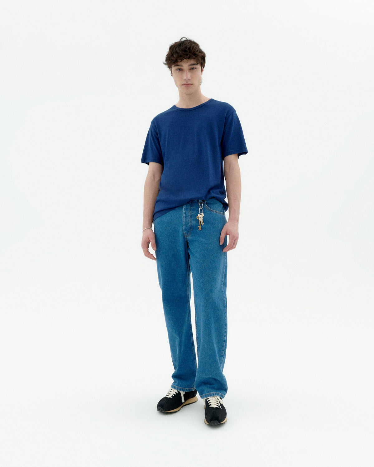 T-Shirt aus Hanf – Blau
