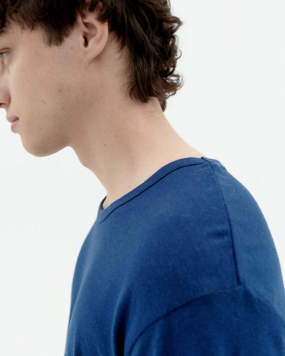 T-Shirt aus Hanf – Blau