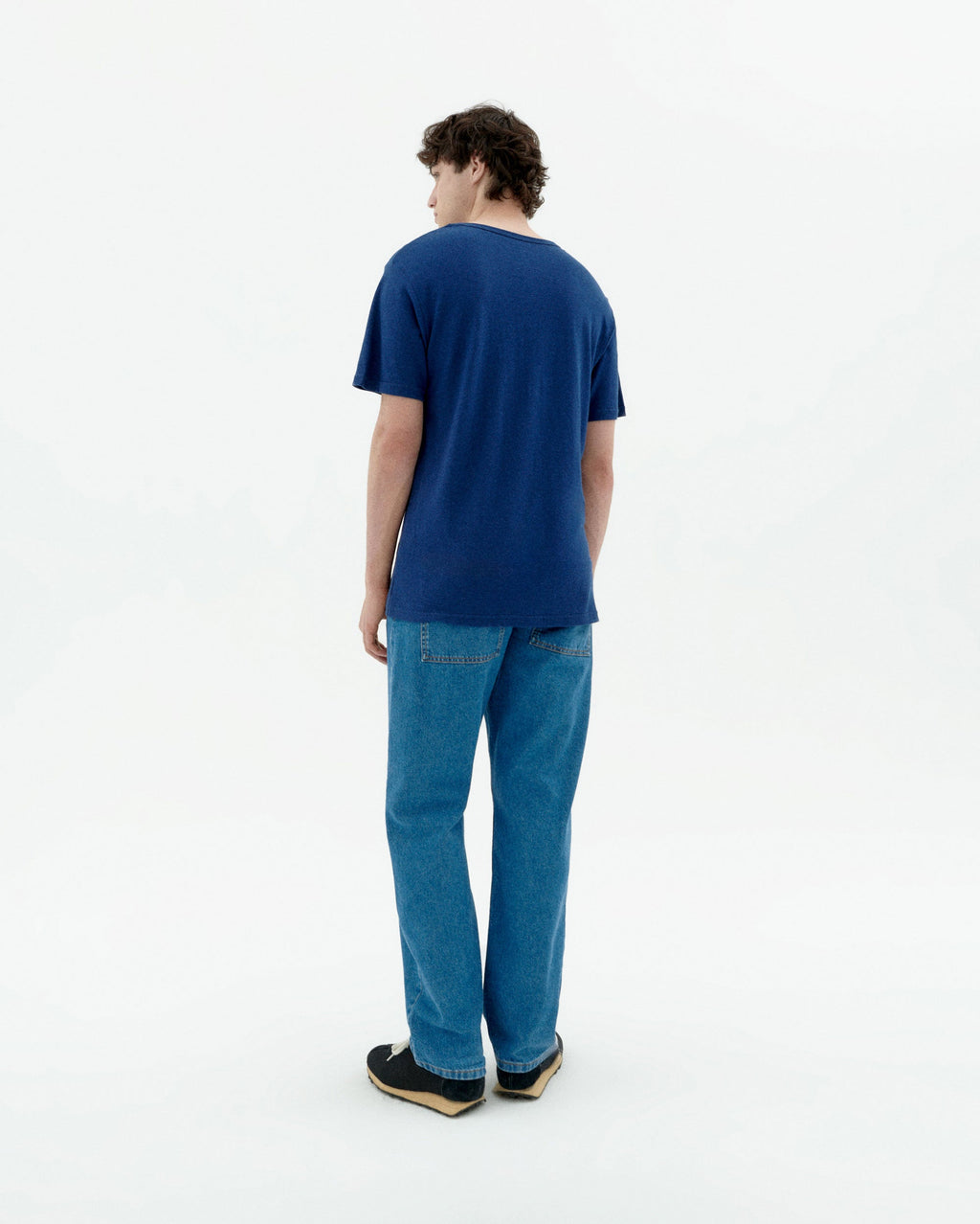 T-Shirt aus Hanf – Blau