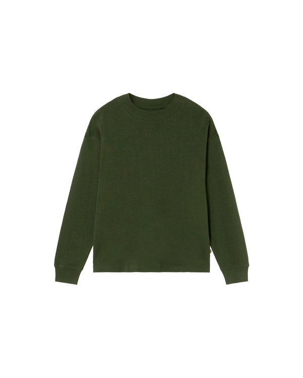 Camiseta gruesa verde hemp Doug sostenible - silueta 3