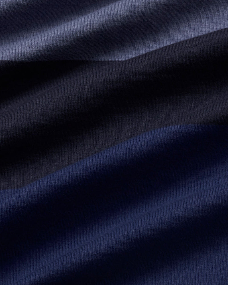 Camiseta rayas azules multicolor Aaron sostenible - silueta 3