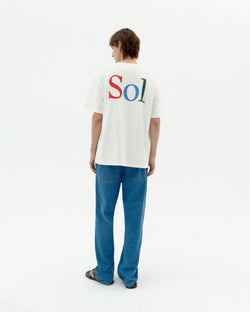 T-shirt bianca sole tipo Aaron sostenibile-4