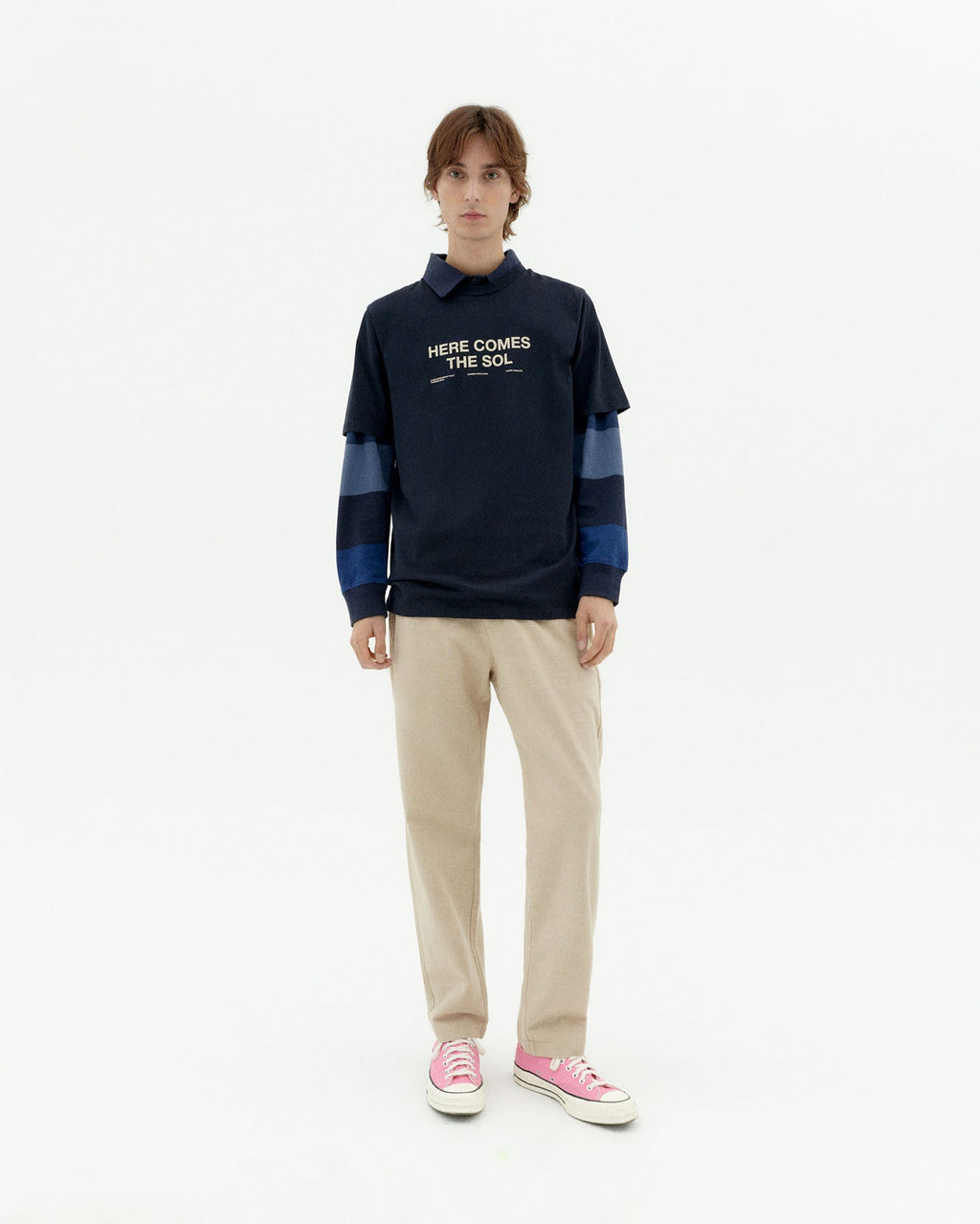 Navy classic sun Zach sustainable T-shirt-2