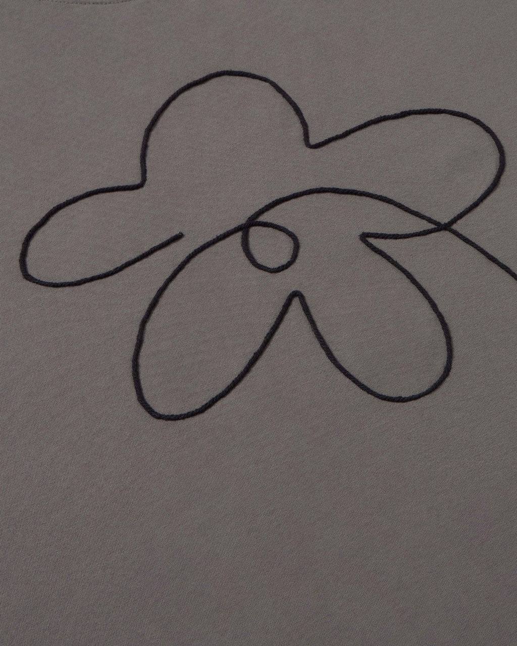 Camiseta bordada a mano flor Aaron - Gris