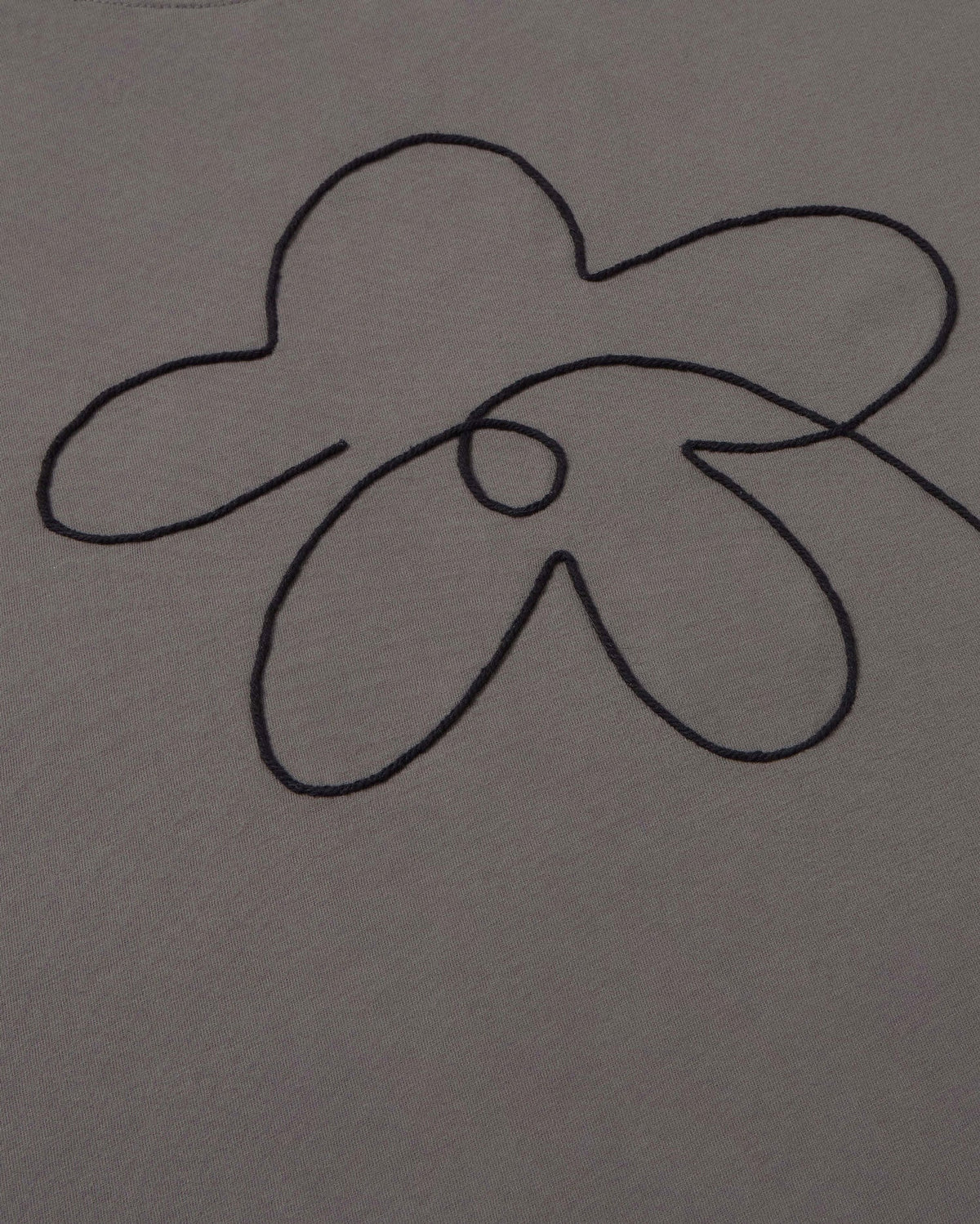 Camiseta bordada a mano flor Aaron - Gris