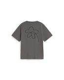 Camiseta gris bordada a mano flower Aaron sostenible silueta - 3