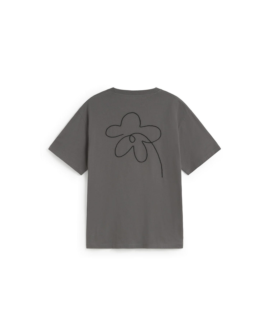 Camiseta bordada a mano flor Aaron - Gris