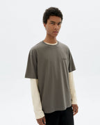 Camiseta gris bordada a mano flower Aaron sostenible - 1