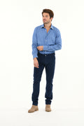 Pantalon Droit Ajusté Nobilis Corduroy - Bleu Indigo - Homme