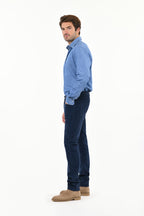 Pantalon Droit Ajusté Nobilis Corduroy - Bleu Indigo - Homme