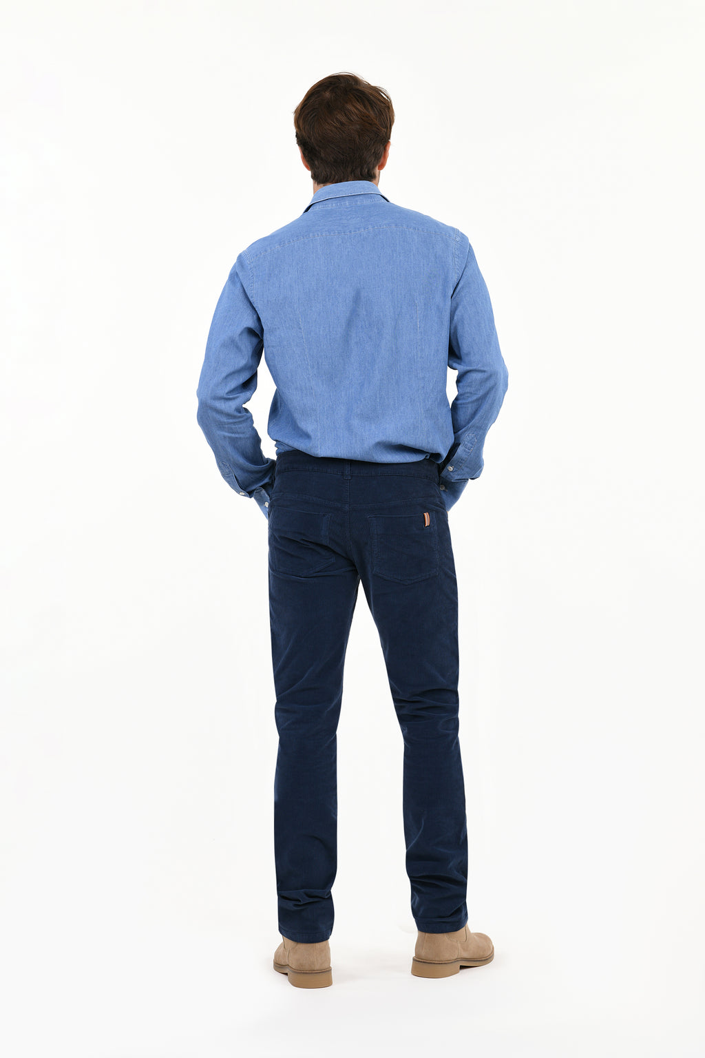 Pantalon Droit Ajusté Nobilis Corduroy - Bleu Indigo - Homme