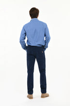 Pantalon Droit Ajusté Nobilis Corduroy - Bleu Indigo - Homme