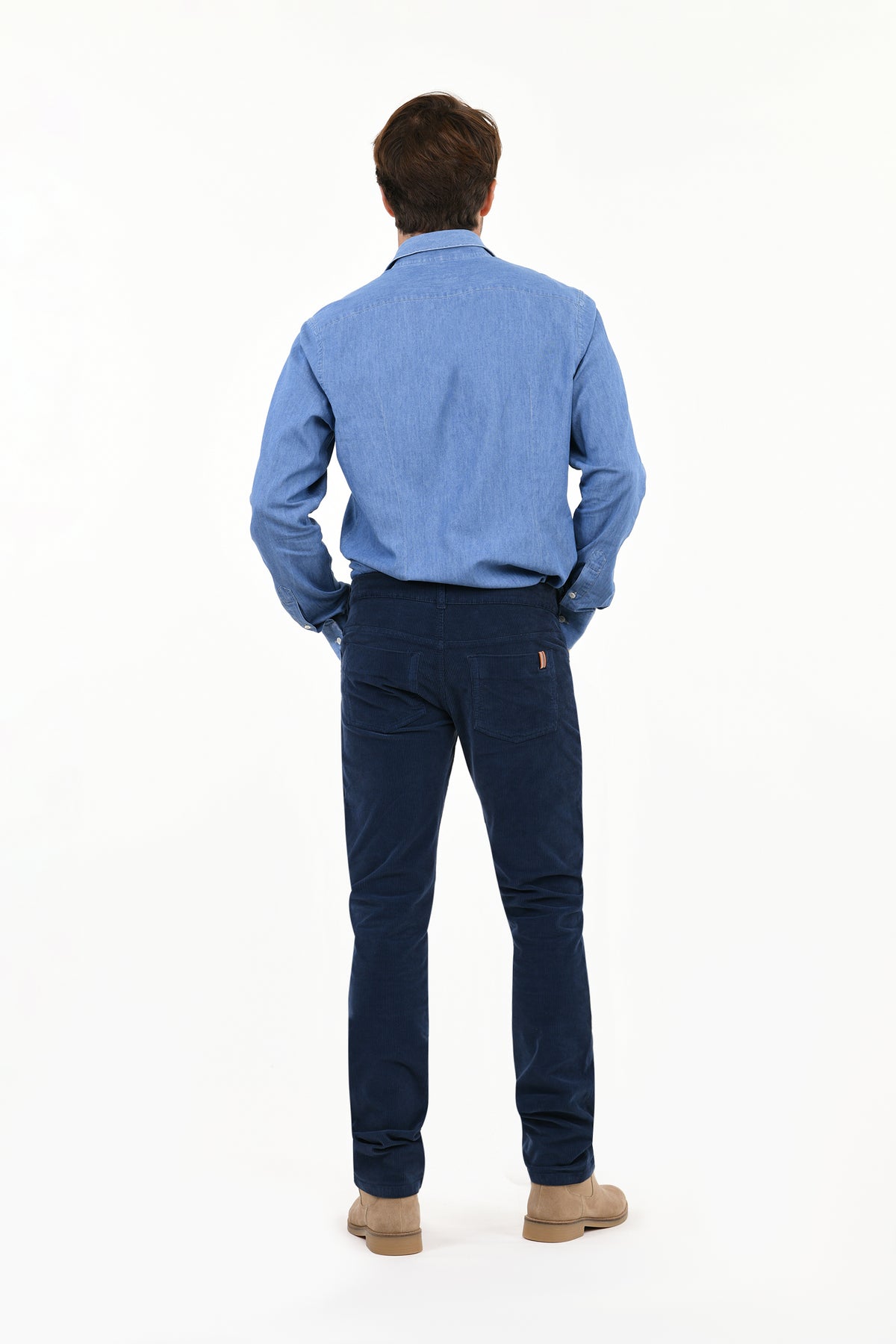 Pantalon Droit Ajusté Nobilis Corduroy - Bleu Indigo - Homme