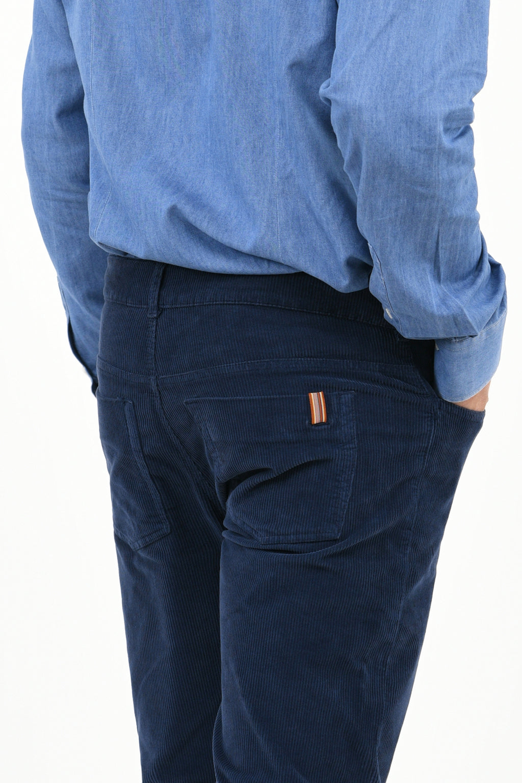 Pantalon Droit Ajusté Nobilis Corduroy - Bleu Indigo - Homme