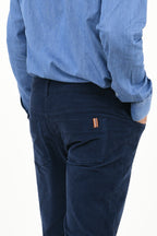 Pantalon Droit Ajusté Nobilis Corduroy - Bleu Indigo - Homme