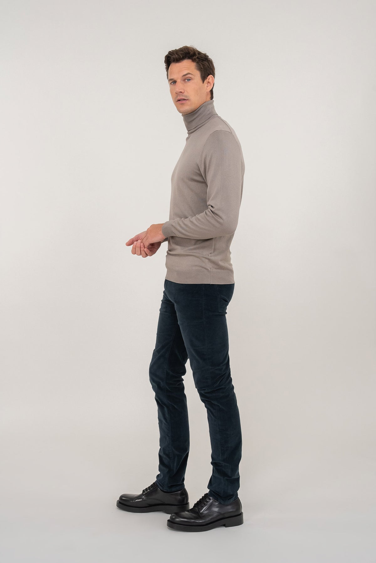 Pantalon Droit Ajusté Nobilis Smooth - Vert Forêt - Homme