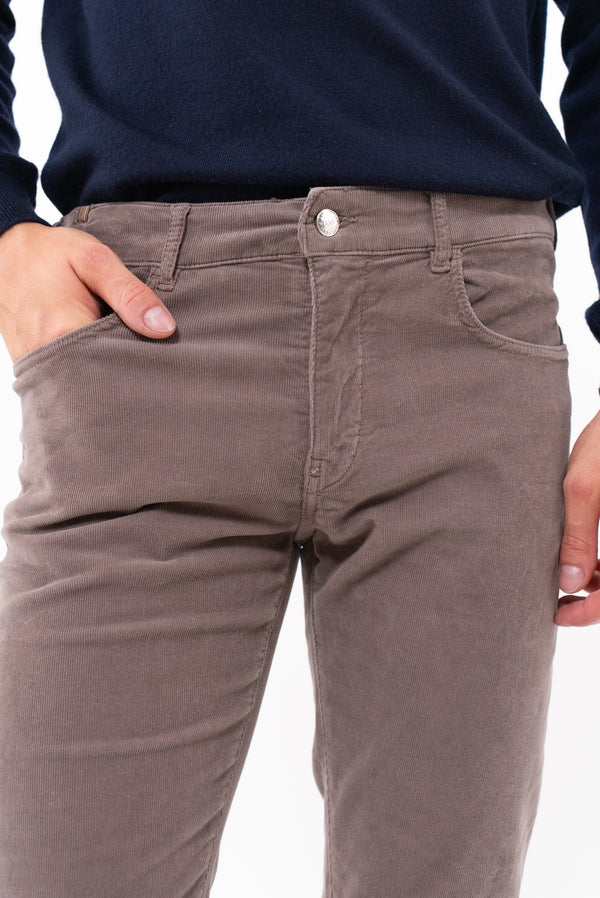 Pantalon Droit Ajusté Nobilis Corduroy - Taupe - Homme