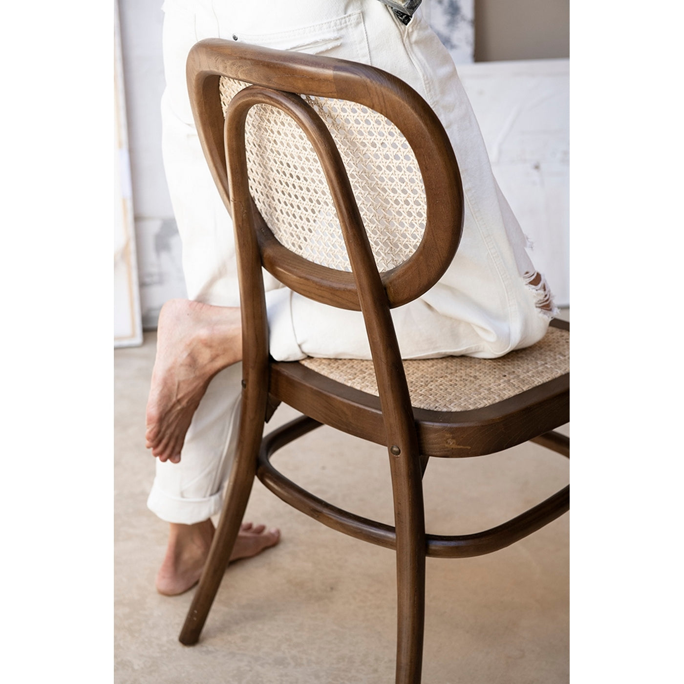 Eloise Dining Chair in Elm Wood - Brown