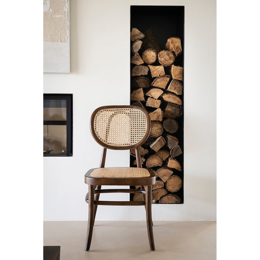 Eloise Dining Chair in Elm Wood - Brown