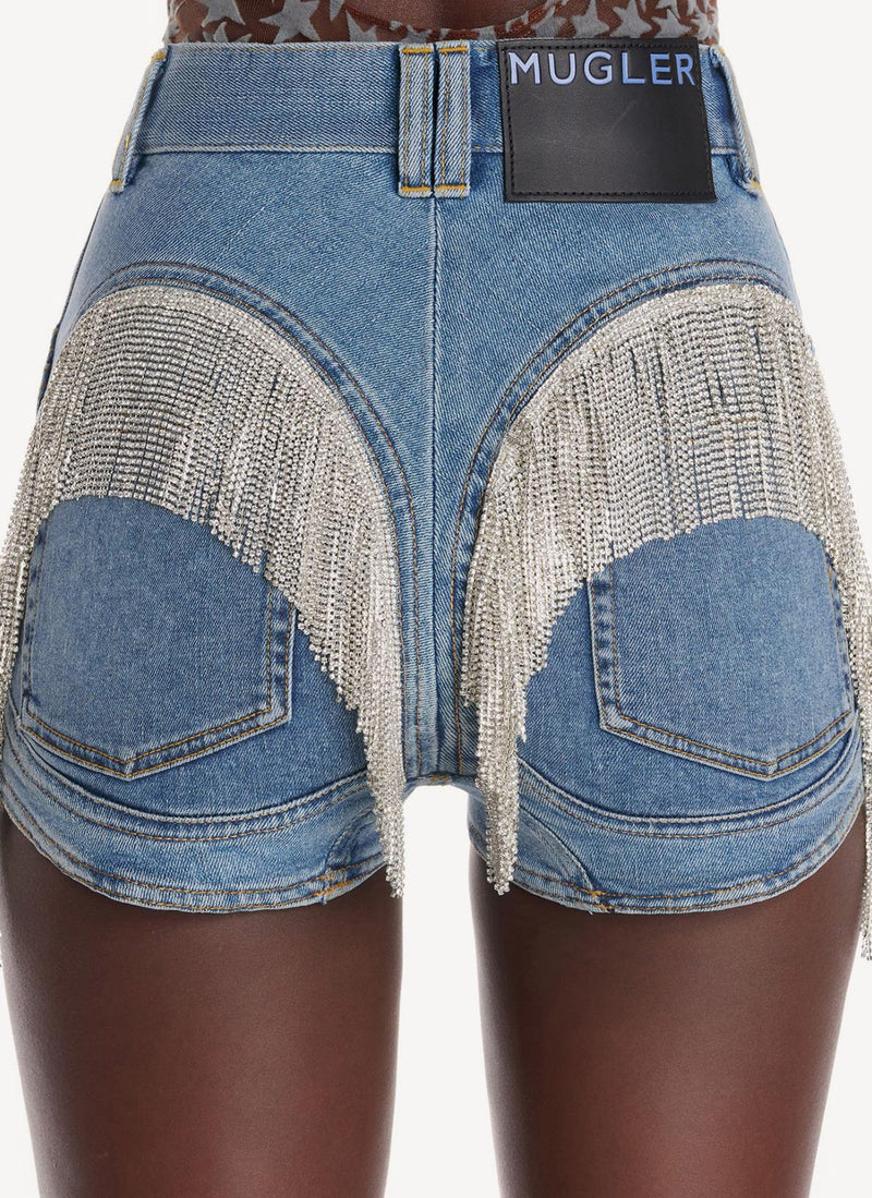 Mugler - Short - Blue Washed Medium - Femme