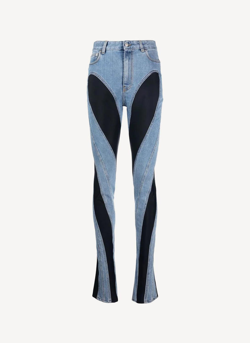 Mugler - Pantalon - Blue Washed Medium - Femme