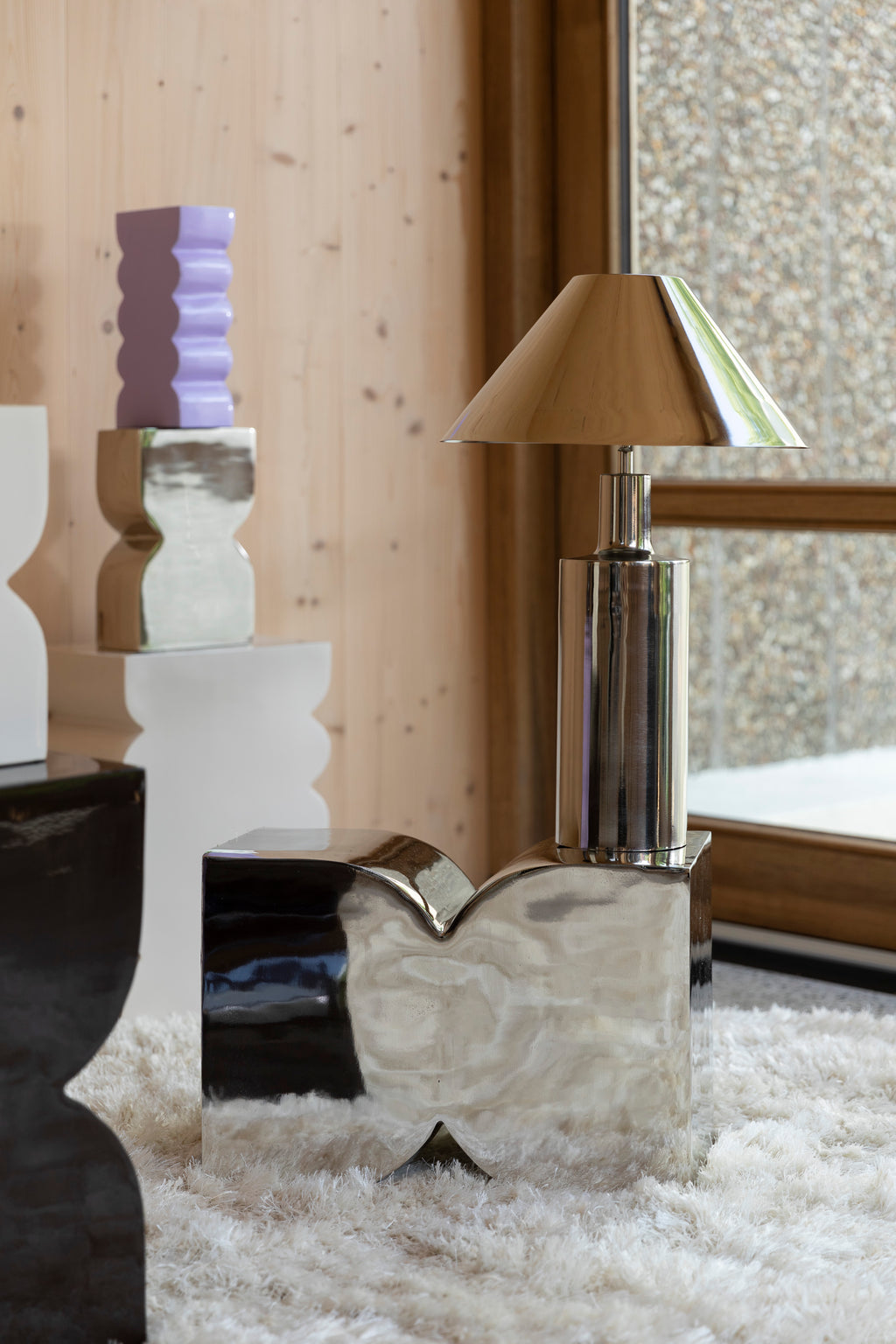 Cones - Side Table - Aluminum - Shiny Silver