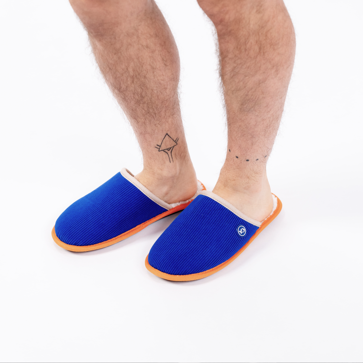 Electric Blue Corduroy Slippers
