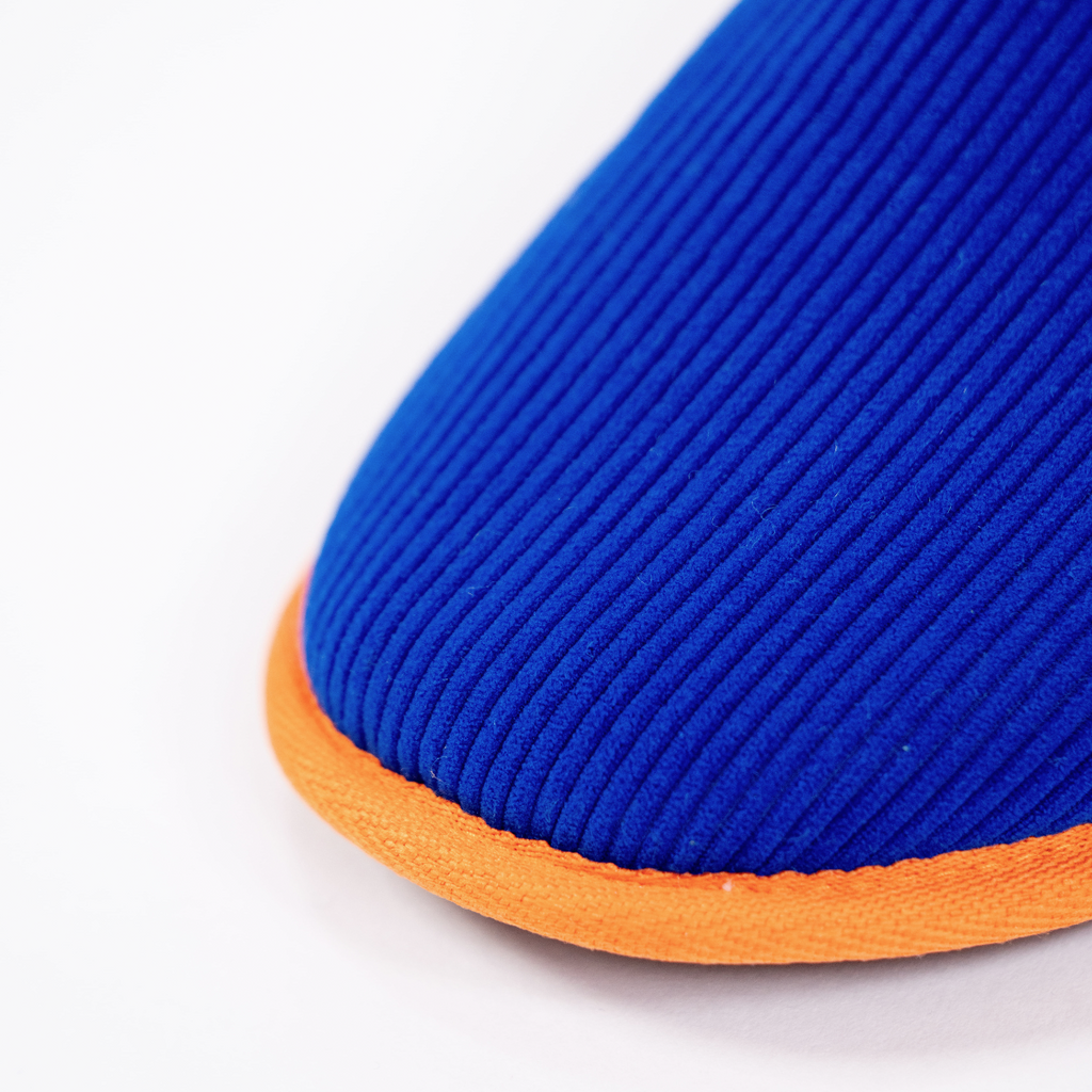 Electric Blue Corduroy Slippers