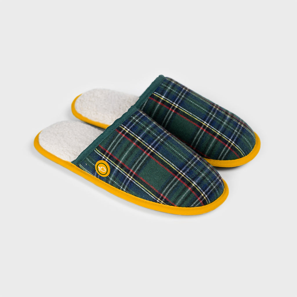 Checked Slippers - Green