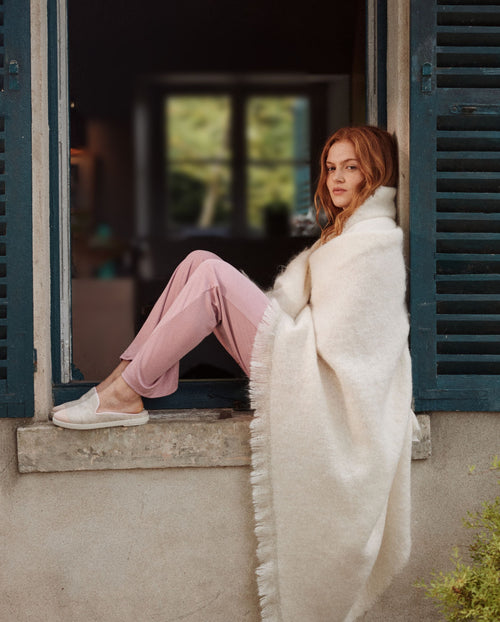 Aime Mule - Powder Pink Beige Wool - Women