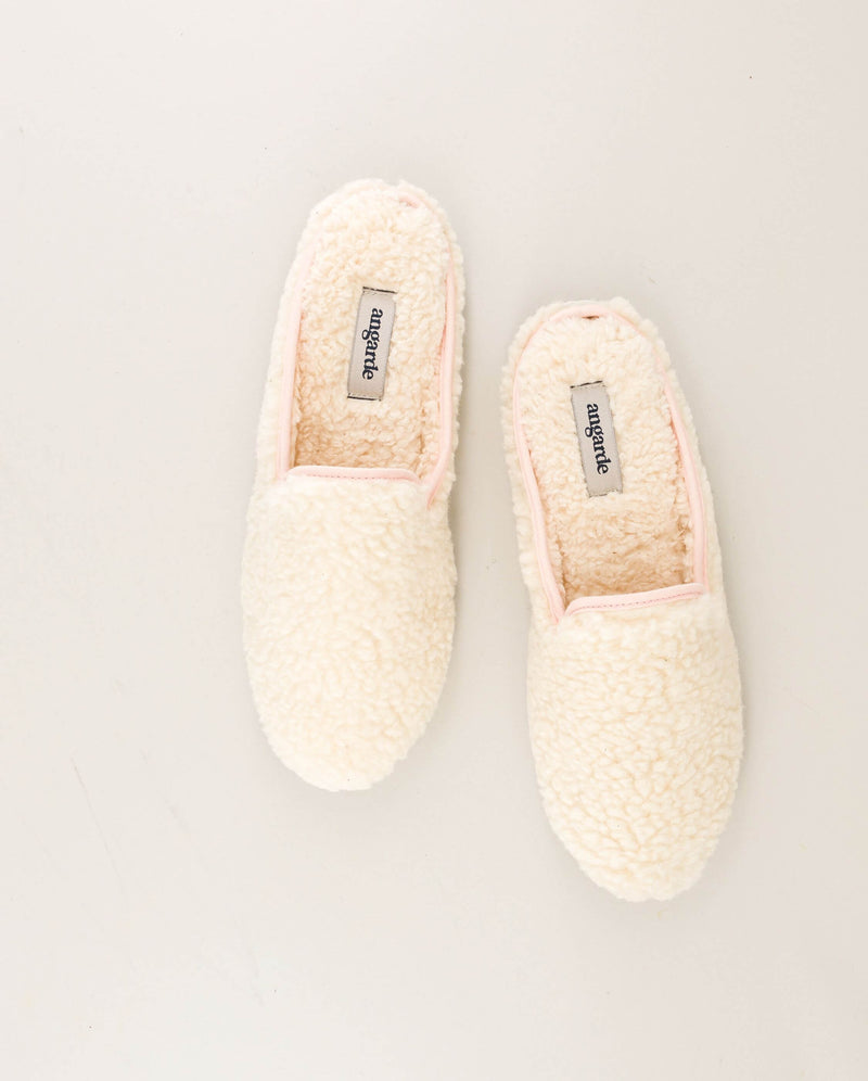 Mule Aime - Bouclette De Laine Rose - Femme