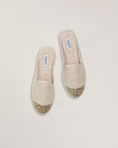 Mule femme laine, beige paillettes Angarde packshot haut