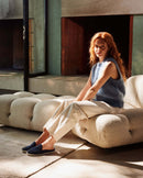 Women's wool mule, navy sequins lifestyle Angarde