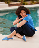 Mule femme vichy bleu-océan mood Angarde