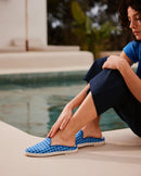 Mule femme vichy bleu-océan pied Angarde