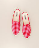 Angarde red-pink gingham women's mule high