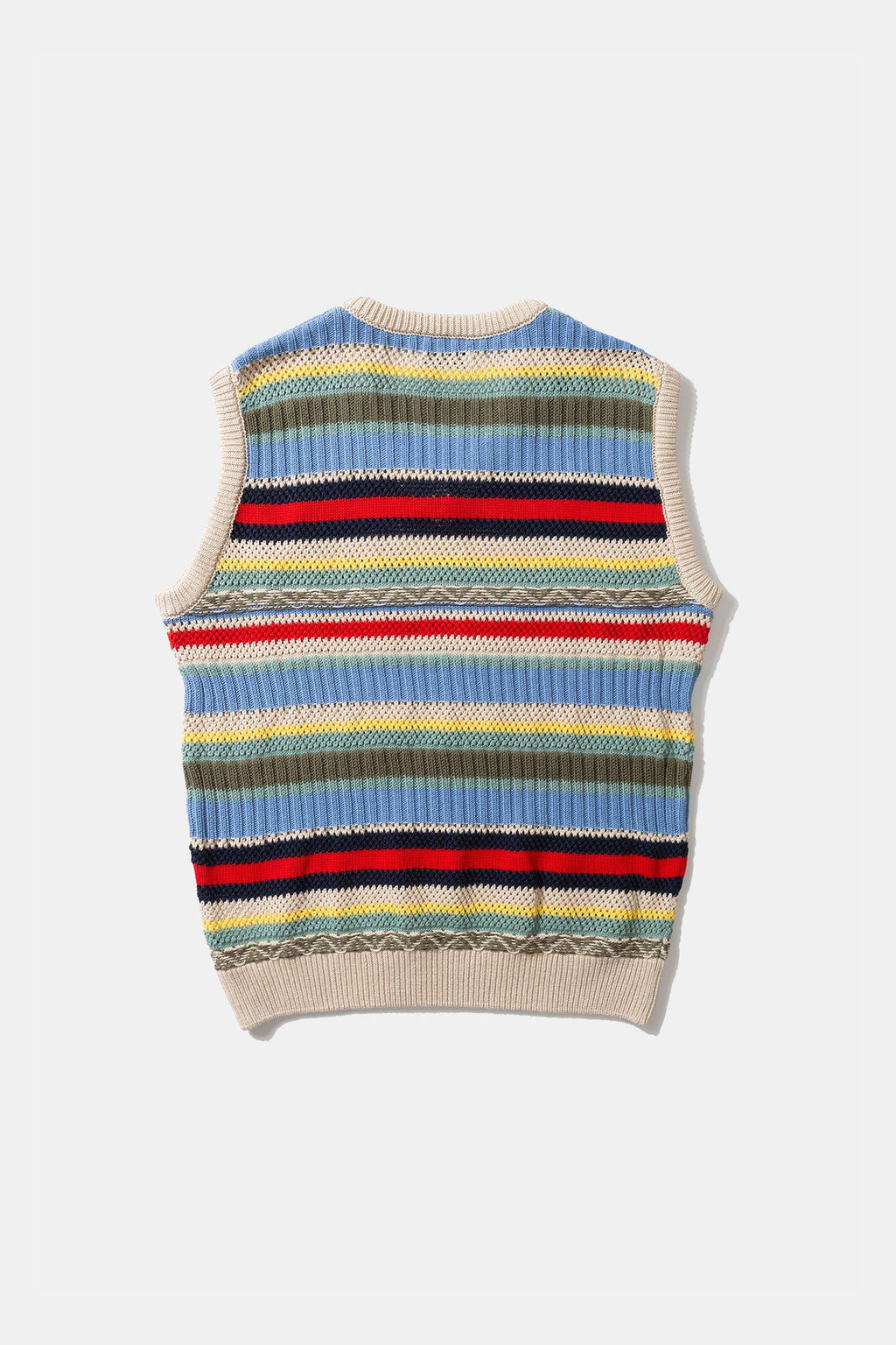 Stickad Väst Multi Stripes Off White