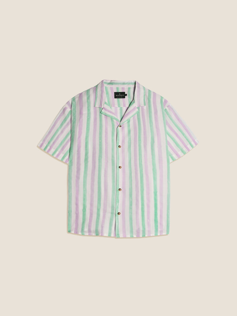 Chemise Green & Lilac Striped