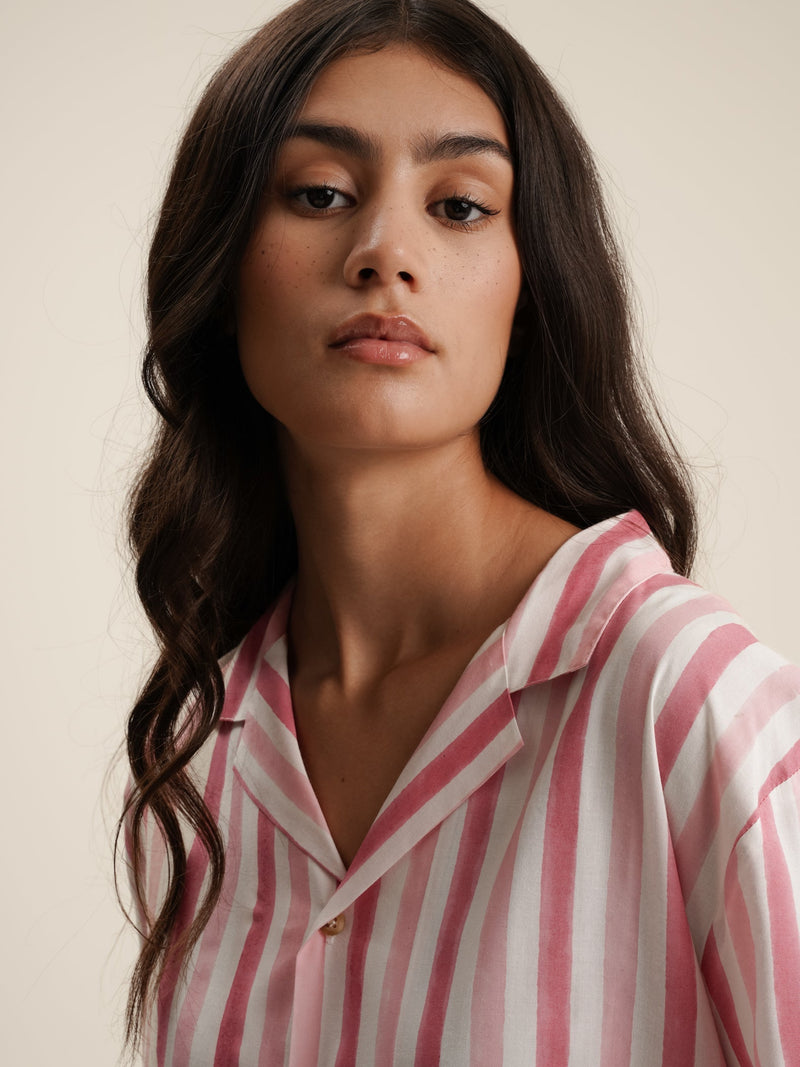 Chemise Red & Pink Striped