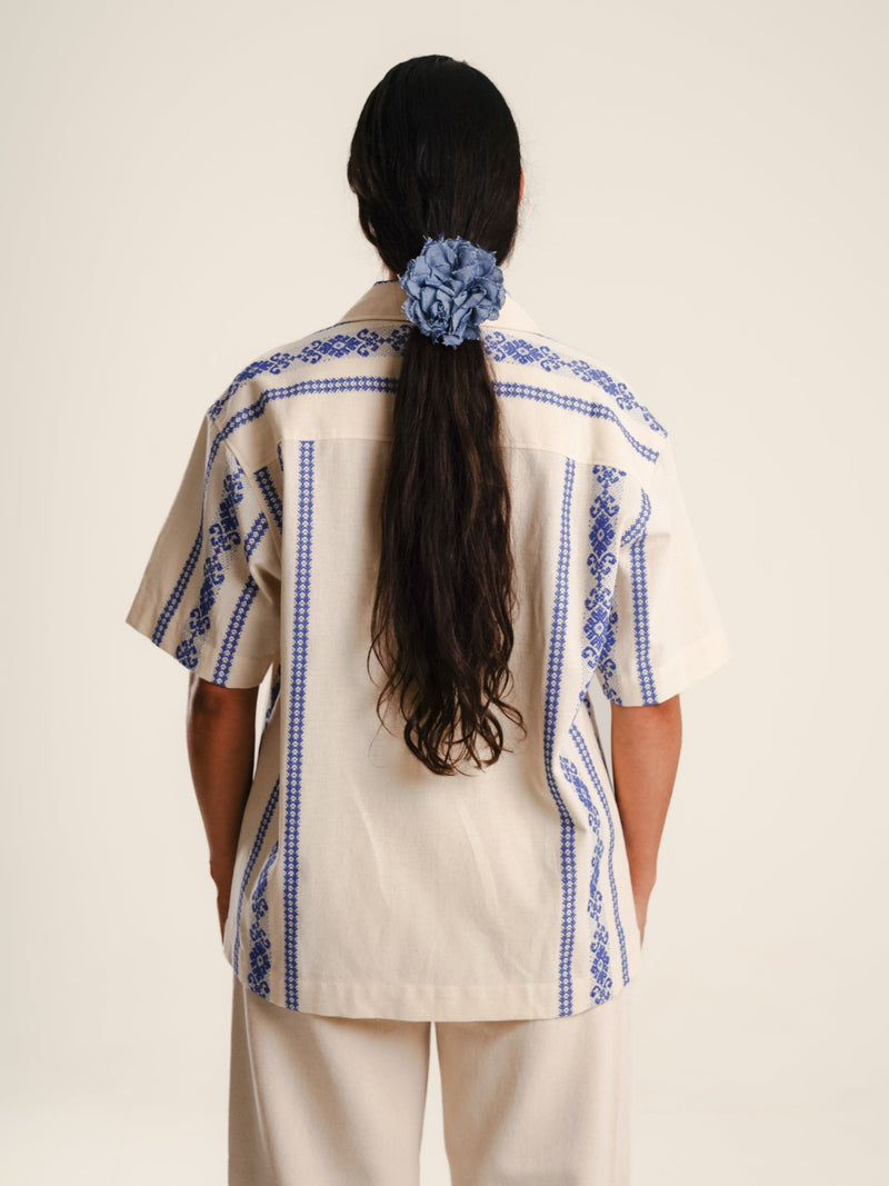 Chemise Blue Folklore Short Sleeve