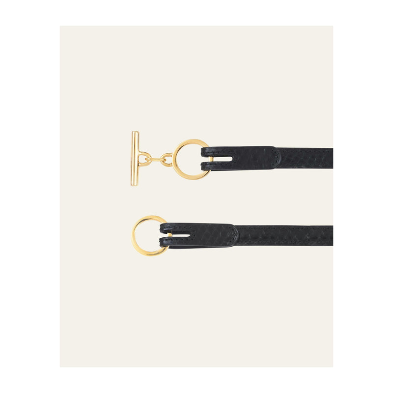 Ceinture L'Attachante Cuir De Saumon Noire