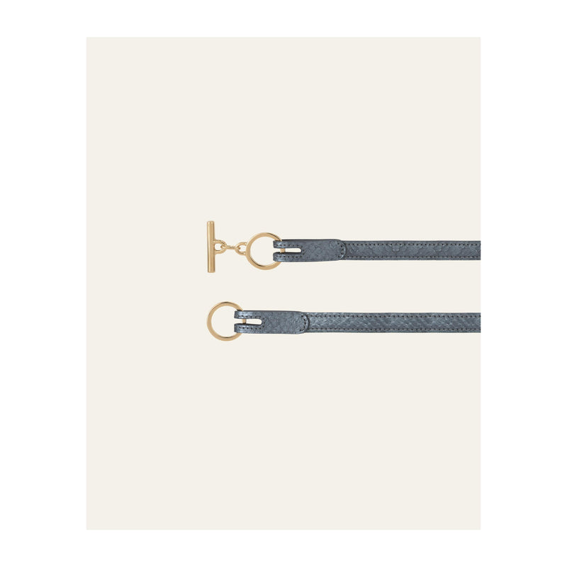 Ceinture L'Attachante Cuir De Saumon Argentée