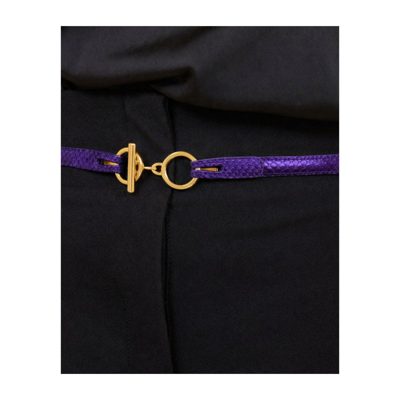 Ceinture L'Attachante Cuir De Saumon Violette Irisée