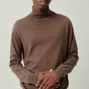 Pull Col Roule - Chatain Chine - Homme