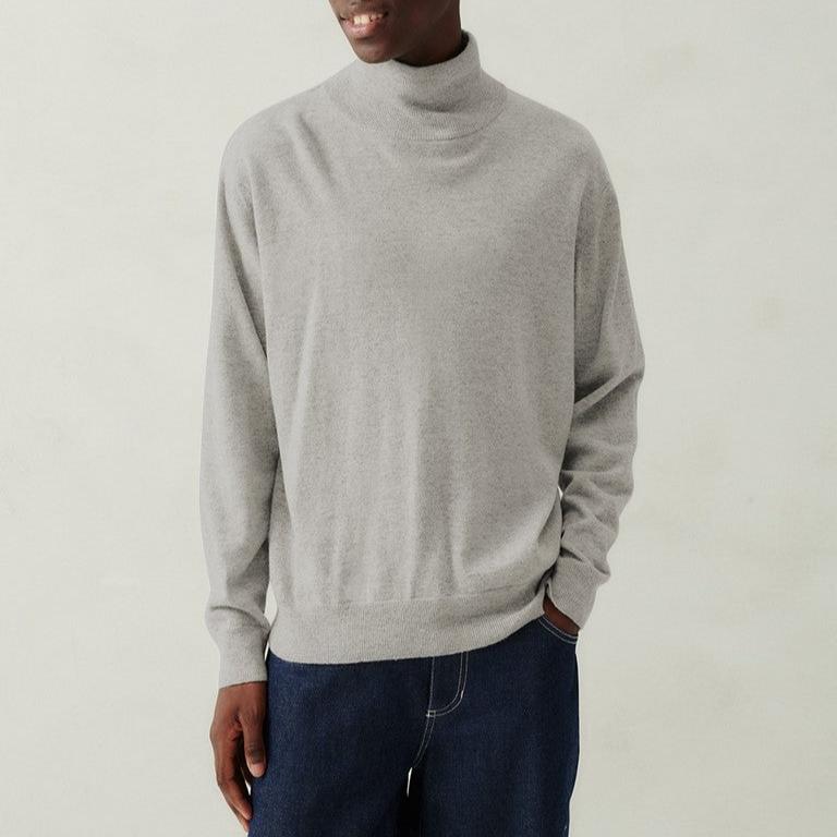 Jersey Cuello Vuelto - Gris Claro Jaspeado - Hombre