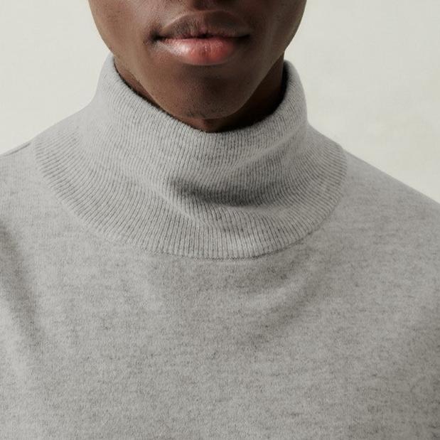 Jersey Cuello Vuelto - Gris Claro Jaspeado - Hombre